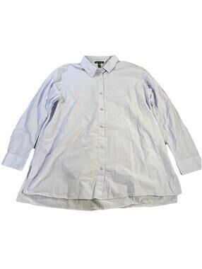 eileen fisher Poplin Button Down Shirt Women’s Medium Oversized Minimalist Purpl